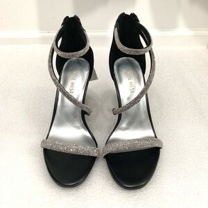 Nine West Women's Embellished Dress Sandals Black Color